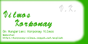 vilmos korponay business card